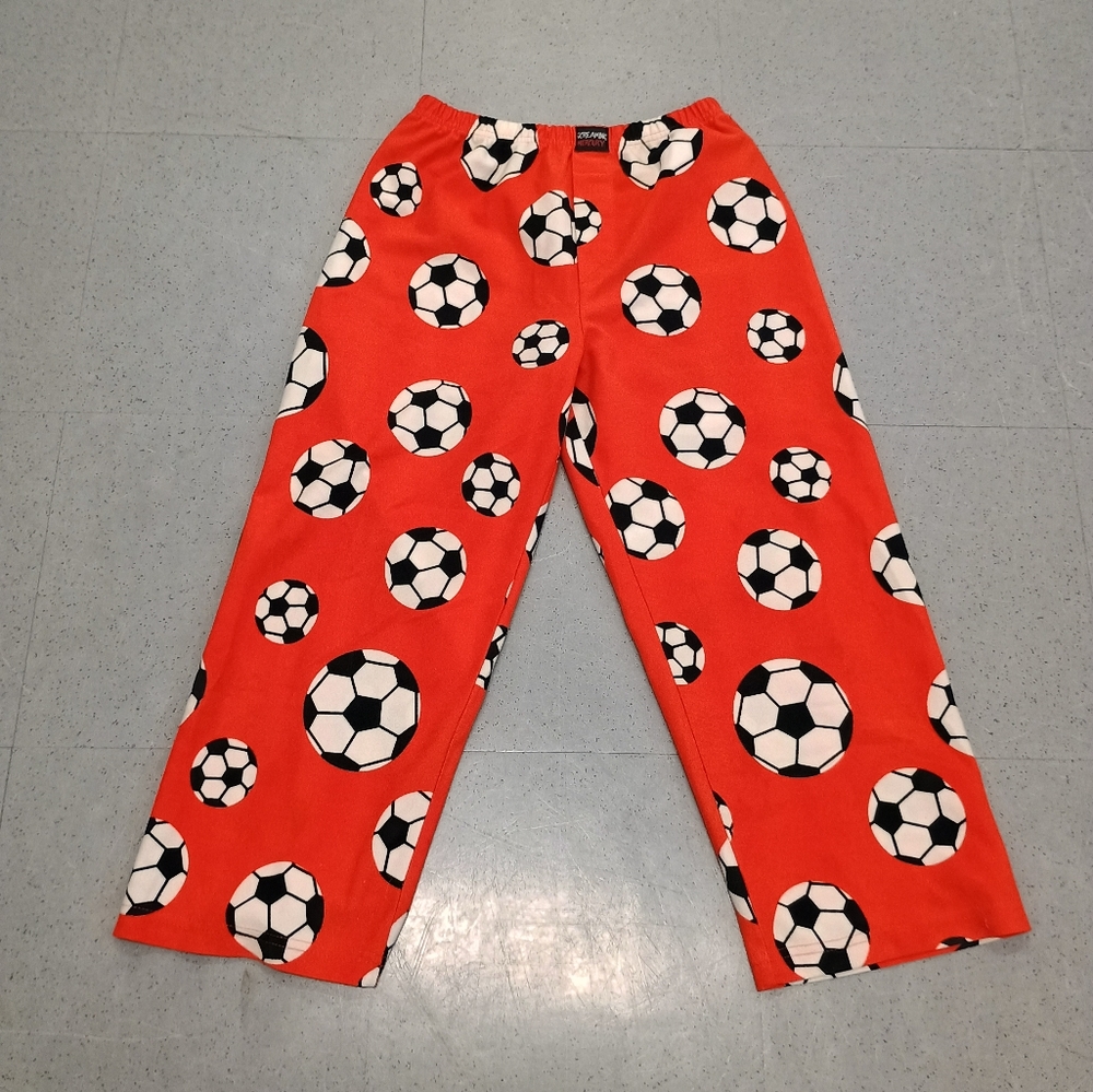 Screaming Mercy Boy Orange & Soccer Ball Print Sleepwear Loungewear Pajamas Pant - Picture 2 of 11
